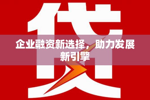 新兴企业融资新选择，助力发展新引擎