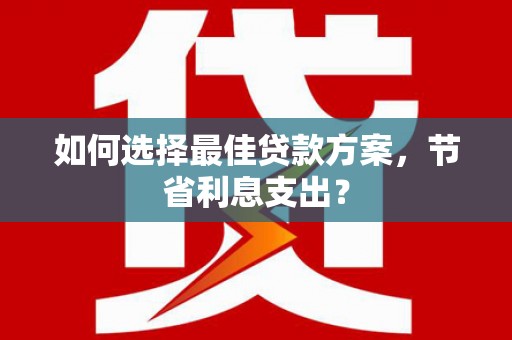 新兴如何选择最佳贷款方案，节省利息支出？