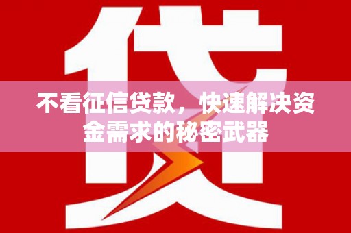新兴不看征信贷款，快速解决资金需求的秘密武器