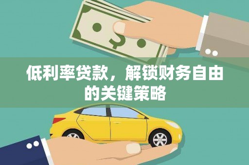 新兴低利率贷款，解锁财务自由的关键策略