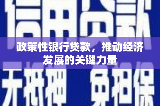 新兴政策性银行贷款，推动经济发展的关键力量