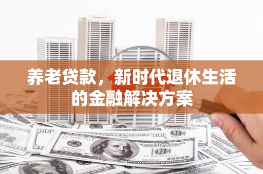 新兴养老贷款，新时代退休生活的金融解决方案