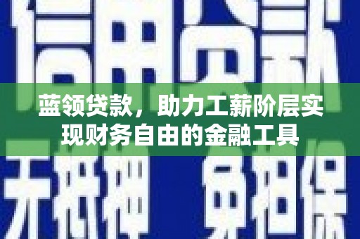 新兴蓝领贷款，助力工薪阶层实现财务自由的金融工具
